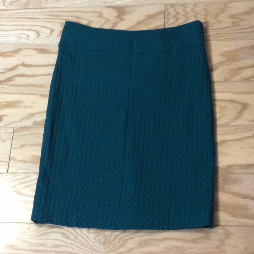 L Margaret M green stretch pencil skirt